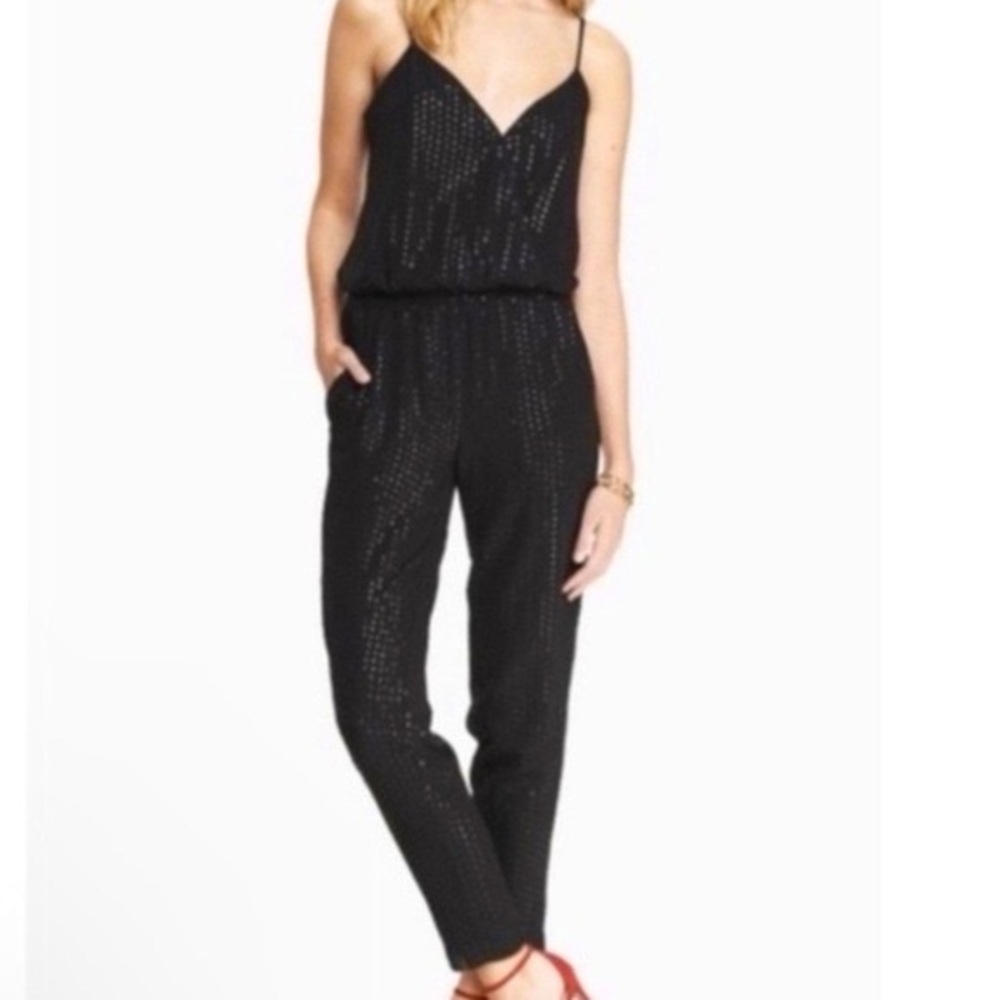Express Sequin Jumpsuit NWT Black Size 12